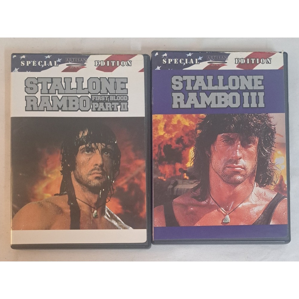 Rambo DVD Lot First Blood Part II & Rambo III Special Edition Stallone Action